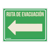 Letrero De Señalización 'ruta Evacuación Izquierda',21x28 Cm