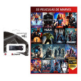 Usb 128 Gb Memoria Con 55 Películas Marvel Colección Full Hd