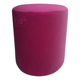 Puff Alto Banqueta Taburete De Lino Pana Nordico Moderno Color Fucsia