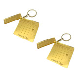 2x Chaveiro Personalizado Dia Namorados Data Spotfiy Dourado