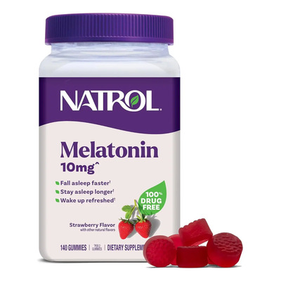 Melatonina 10 Mg Natrol Tamaño Grande 140 Gomitas Natrol Melatonina Te Ayuda Para Dormir Mejor Y Evita El Insomnio Ocasional Esta Ayuda Para Dormir Sin Medicamentos No Forma Hábito | MercadoLibre