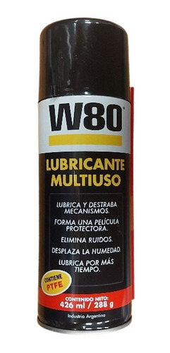 Aceite Lubricante Aerosol W80 Multiuso Con Teflon 426ml