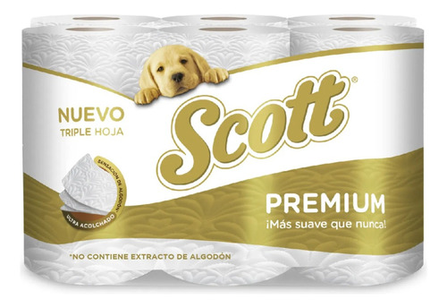  Higiénico Scott Premium Triple Hoja 36 Rollos 