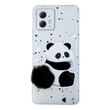 Funda Case Con Cubre Camara Oso Panda Para Motorola