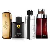 Kit 4 Perfumes Para Homem - 1 Malbec Trad., 1 Malbec Metalic,  One Million E 1 Ferrari Black