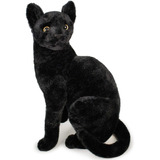 Gato De Peluche Realista Negro Viahart Bonne 33 Cm