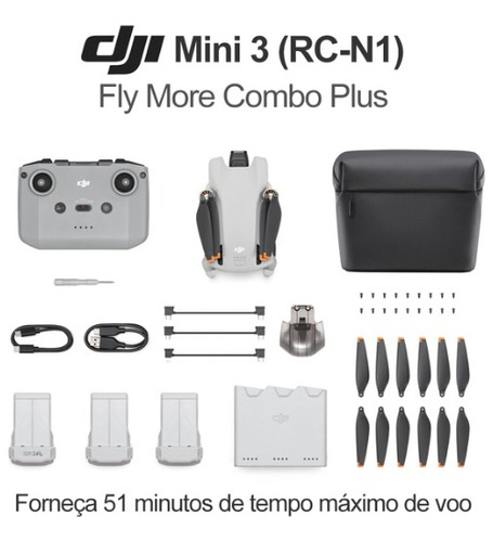 Drone Dji Mini 3 Com Camera 4k Fly More Combo Plus Até 10km