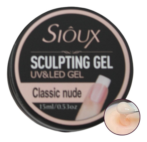 Gel Sioux Led Uv 15 Ml Modelador Profissional Acrigel Cor Classic Nude