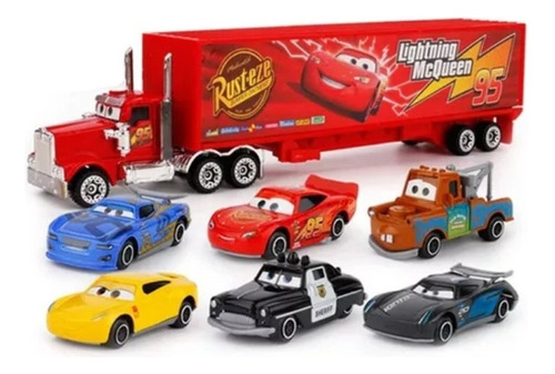 Kit 7 Cars - Película Cars 3 - Rayo Mcqueen.