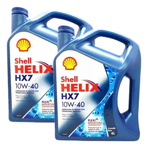 2 Bidones Shell Helix Hx7 10w40 X4l Semisintetico + Envio