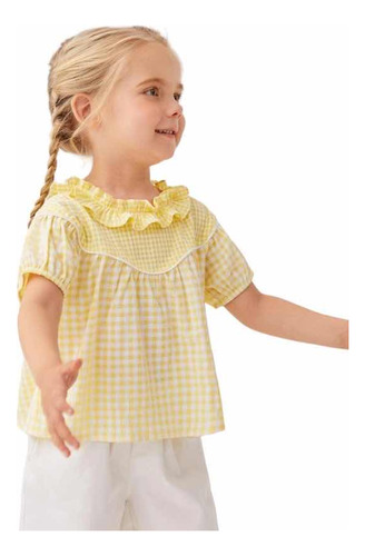 Blusa Para Niña Guingán (talla 4 Años)