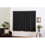 Cortina Blackout Para Sala E Quarto Casa E Hotel 3,00x1,70m Cor Preto