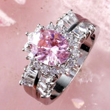 Anillo Topacios Rosa Cabochon Talla 9 Plata 925 @ Ringking