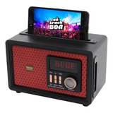 Caixa De Som Bluetooth Usb Sd Rádio Fm Vermelho Ms071bt