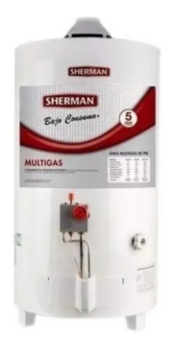 Termotanque Multigas Sherman Gas Blanco 50 Litros