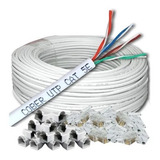 100 Metros Cable Utp Cat 5e +20 Plug Baño Oro 1u+20 Bota Red