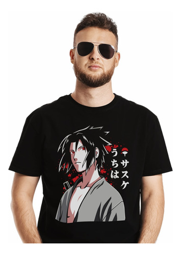 Polera Naruto Sasuke Uchiha Kimono Anime Impresión Directa