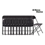 Set 10 Sillas Plegables Negro Jardin Boda Fiestas Calibre.19 Nova Home