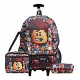 Kit Mochila De Rodinha Roblox Infantil Escolar Grange