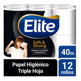 Papel Higiénico Elite Triple Hoja Soft & Strong 12 Un 40 Mt