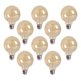 Pack X10 Lampara Led Globo G95 Retro Filamento Vintage Deco 