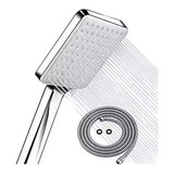 Kit De Ducha Teléfono Manguera Soporte Cromado Acero Inox