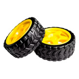 Llanta Para Motorreductor Amarillo Reforzada 65x25mm 12pzs