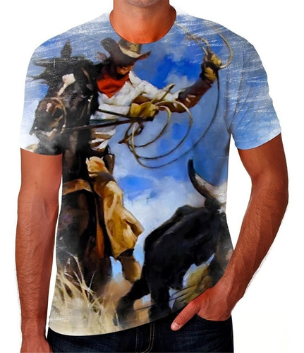 Camiseta Camisa Vaca Boi Boiadeiro Touro Cavalo Corrida 0556