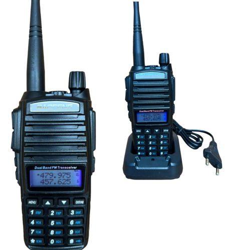 Kit 2  Radio Comunicador Ht Dual Band Vhf Uhf 5w De Potência
