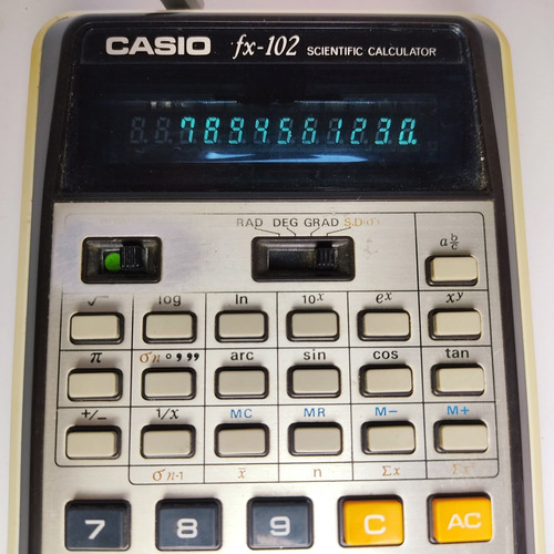 Calculadora Casio Fx102 Científica 70s, Funcionando # Verdes