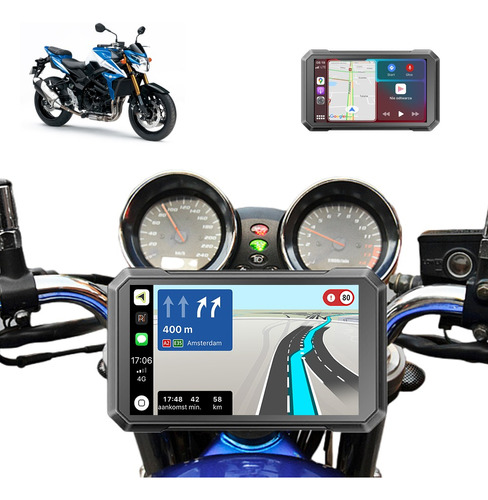 7 Inch Navegador Portátil Para Motos Con Carplay Inalámbrico