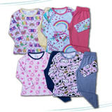 Kit Lote 4 Pijamas Menina Infantil Inverno Atacado