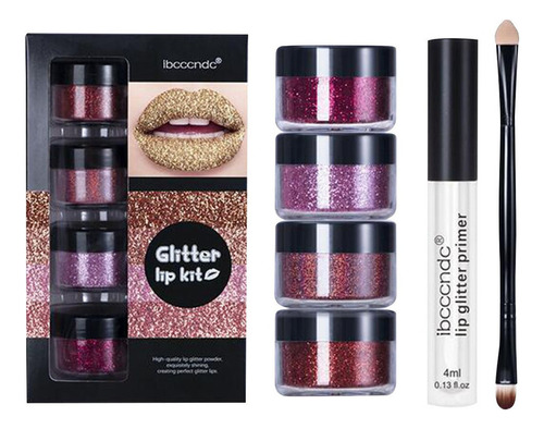 Set De Brillos De Labios Con Purpurina Colorida, Lip Glaze L