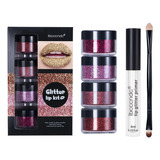 Set De Brillos De Labios Con Purpurina Colorida, Lip Glaze L