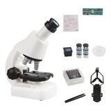 Kit Microscopio Cientifico Laboratorio Escolar 1200x