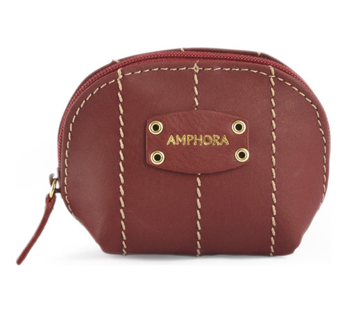 Le Eyelet Monedero Oval Rojo