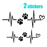 Calcomanías De Frecuencia Huellas 2 Stickers Amor Gato Perro