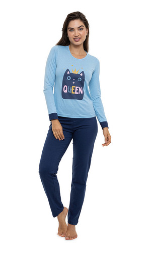 Pijama Longo Feminino Doce Luar 5612 Queen