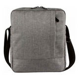 Mochila Mariconera Viaje Porta Tablet iPad Hombro Gris Diseño De La Tela Liso