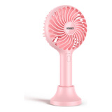 Ventilador De Escritorio Honhey Recargable 3 Vel Rosa