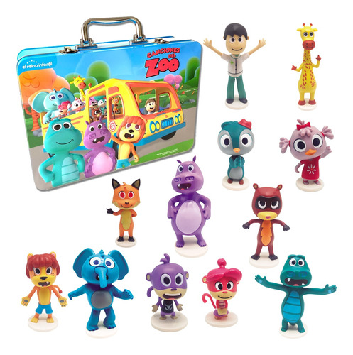 Figuras Del Zoo Colección Completa+caja Contenedora Oficial