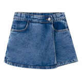 Shorts Saia Jeans Hering Infantil Menina Azul