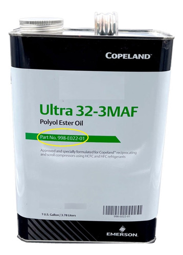 Ultra32-3maf Aceite Poliolester Copeland 998-e022-01 3.78 L