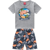 Conjunto Kyly Infantil Masculino Verão Short Camaleão 1 A 8