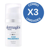 Combo X 3 Dermaglos Serum Hidratante Acido Hialuronico 30 Ml