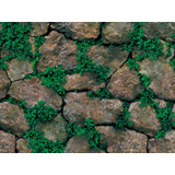 Papel Tapiz Piedras Rocas Con Plantas Adhesivo Pared