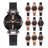 10 Relojes Mayoreo Iman Mujer Metal Magneto Brilla Noche