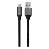 Cable Usb C De 1m 2.1a Con Malla De Tela Nisuta Ns-cateuc Color Negro