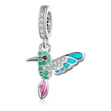 Charm Colibri Alebrije  De Plata 925 Y Cristales Dije