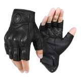 Guantes De Cuero Para Motociclismo Cortos Motowolf 0302b